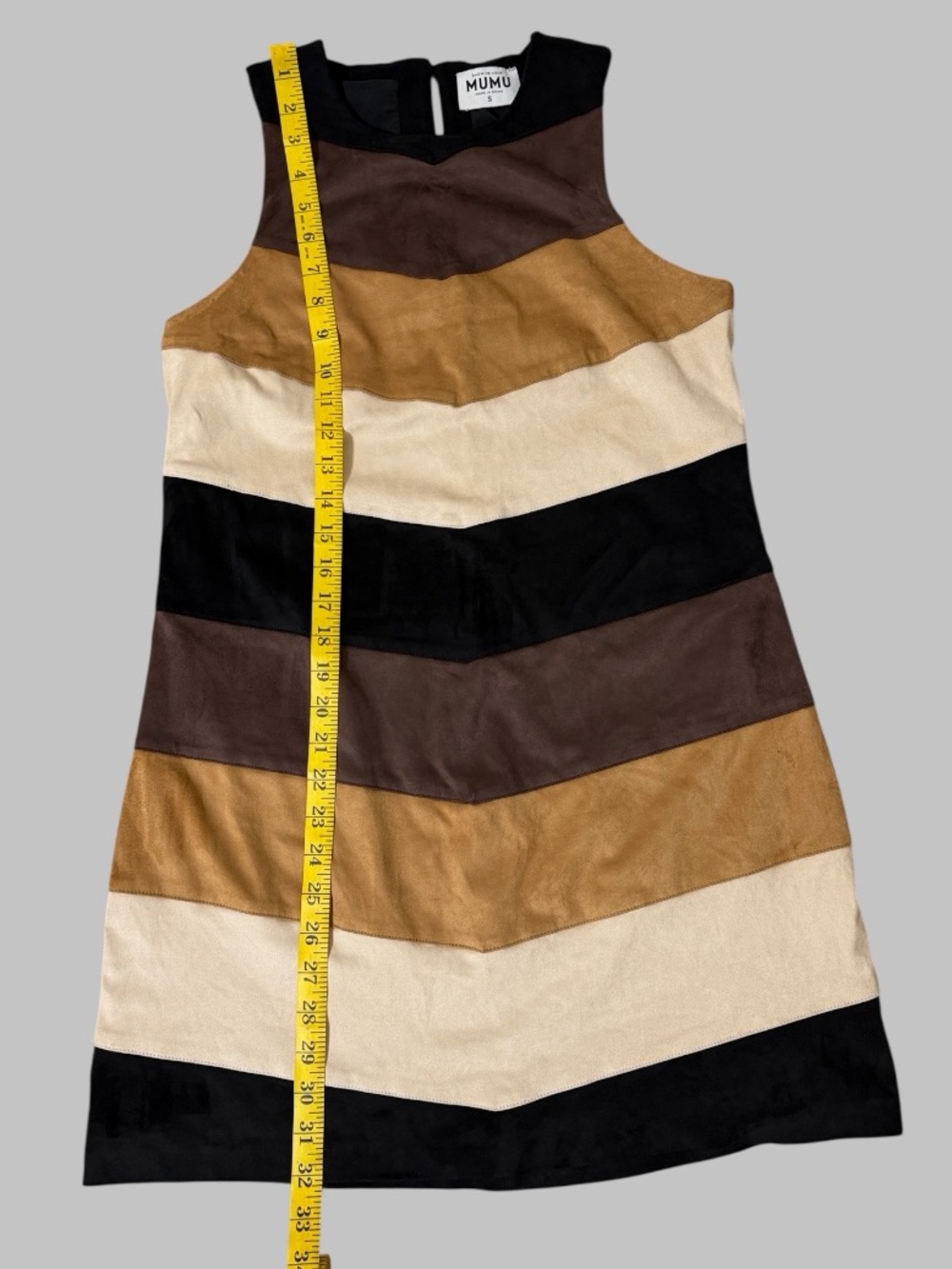 Show Me Your Mumu Faux Suede Chevron Mod Mini Dress - Picture 7 of 9